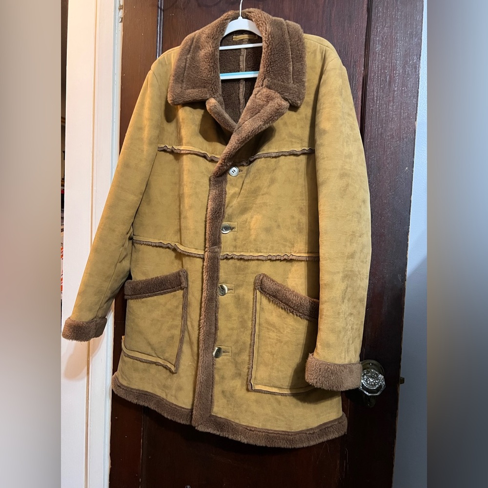 1970's Western Rancher Style Sherpa Lined Cowhide… - image 2